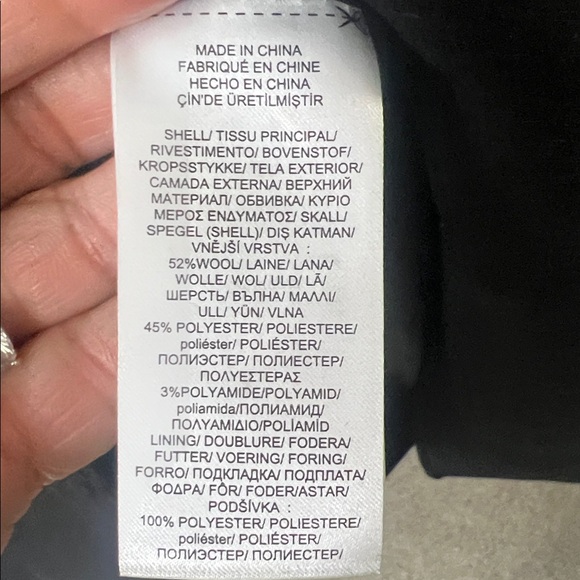 NWT Lauren Ralph Lauren Wool Crest Coat Black Midi Military Coat Size 8 - Picture 6 of 9